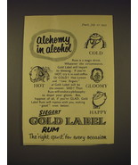 1955 Siegert Gold Label Rum Ad - Alchemy in alcohol - £14.76 GBP