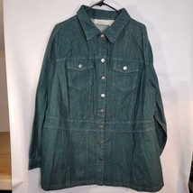 Womans Romans Denim Snap front jacket Green Size 22W - £15.77 GBP