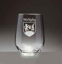 McNulty Irish Coat of Arms Stemless Wine Glasses (Sand Etched) - £54.95 GBP