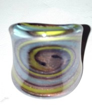 Fused Glass Artisan crafted ring GLASS  24 mm wide at the front size 7 - £13.63 GBP