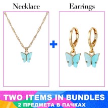 VKME New Fashion Jewelry Set For Women Crystal Pendant Necklace Unusual Drop Ear - £17.29 GBP