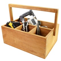 Wooden Caddy Tote Toolbox Holder Multi-purpose Carrier Vegetable Garden Trug - £55.84 GBP