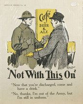 WWI Service Series No. 20 &quot;Not With This On&quot; By Gordon Grant Patriotic Poster - £73.14 GBP