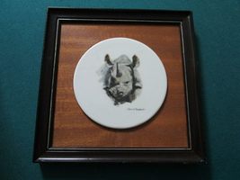 Boehm The Big 5 Framed Plaque Rhinoceros, Leopard, Lion by David Shepher... - $250.87