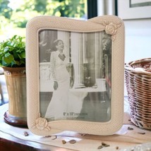 Abigail Huller Photo Frame 8x10 Pearlized Iridescent Floral Bridal Wedding Vtg - £29.59 GBP