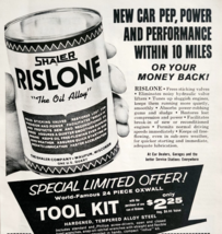 1960 Shaler Rislone Oil Alloy Advertisement Automobilia Lubricant Vintag... - $455.58 MXN
