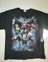 Justice League T-Shirt Men&#39;s Size L Black Graphic Print Short Sleeve Cre... - $13.09