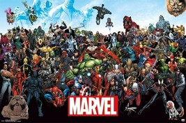 Marvel Universe Poster Comic Book Characters Thor Iron Man Endgame Infinity Wars - $8.99