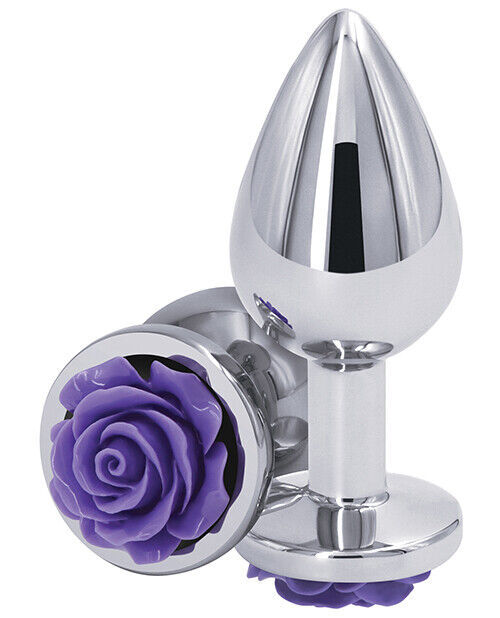 REAR ASSETS LIGHTWEIGHT PURPLE ROSE END BUTT PLUG  - $19.79