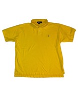 Vtg Polo Ralph Lauren Yellow Collared Polo Shirt With Blue Pony Logo, Me... - £17.29 GBP
