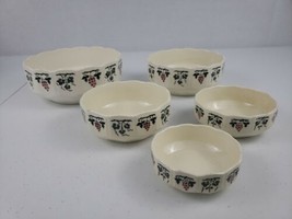 Made In Germany Vtg Nesting Bowls Lot Of 5 Unique Shape Grapes Leaves Vines - £39.95 GBP