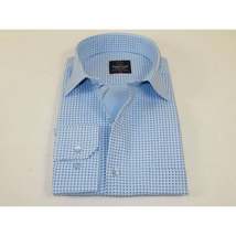 Men's Sports Shirt MARCUZZI Turkey 100% Soft Cotton Marc6 Blue Diamond Dots image 3