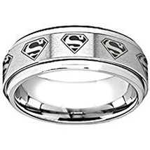 Tungsten Carbide SuperMan Wedding Band Ring - Silver Color - Price for one ring  - $39.99