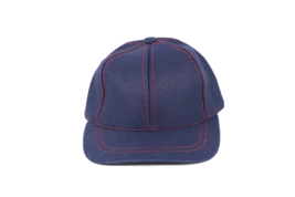 NOS Vintage 90s Youth Blank Indigo Denim Adjustable Strapback Hat Cap Blue - £19.31 GBP