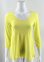 Neon Buddha Tunic Top Size XS Neon Bright Yellow 3/4 Sleeve Shirt Womens - £21.80 GBP