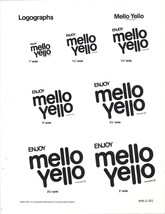 Enjoy Mello Yello  Logographs for Print Ads  8 Diff sizes - $0.99