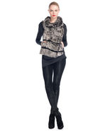 Helmut Lang &quot;Flux&quot; Rabbit Fur &amp; Leather Vest Black L - €222,39 EUR