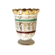 Victoria Small Czechoslovakia Scalloped Hand decorated 24K Gold Bud Vase - £15.51 GBP