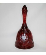 Fenton HP Signed Donna R Ruby Red White Rose Bell  #2346 - £29.88 GBP