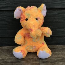 Kellytoy 15” Sitting Long Elephant Plush Stuffed Animal Orange Swirl Toy Rare - £25.05 GBP
