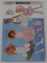 BUTTERICK PATTERN #6660 GIRLS LEOTARD SKIRT BALLET DANCE SZ 6-8 UNCUT PR... - $7.99