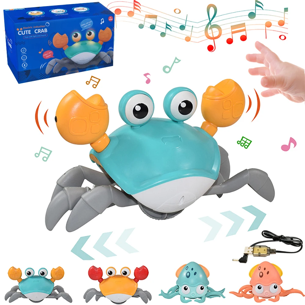 Kids Induction Crawling Crab Octopus Walking Toy Baby Electronic Pets Musical - £17.45 GBP+