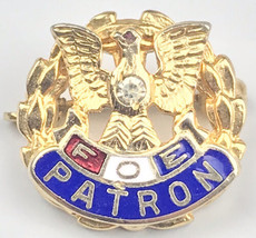 FOE Patron Jeweled Pin Gold Tone Eagle Vintage - £7.95 GBP