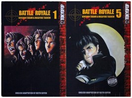 Lot Of 2 Battle Royale Manga Books Vols 1 &amp; 5 Koushun Takami Masayuki Taguchi Pb - £31.54 GBP