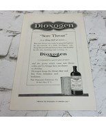 Vintage 1917 Advertising Art Print Ad Dioxogen Sore Throat Cure Cough Syrup - £7.73 GBP