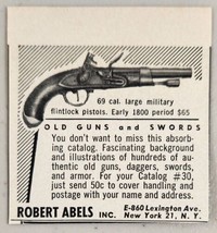 1959 Print Ad Large Military .69 Caliber Flintlock Pistol Robert Abels New York - $8.08