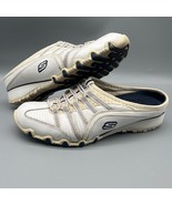 Y2K Skechers D-Lites Mule Sneakers Wmns 7.5 White Blue Slip-on Shoe Slides - $37.37 CAD