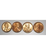 1955-P &amp; S, 1956-P, 1958-P Lincoln Wheat Cents Lot of 4 VCH-GEM UNC Coin... - £16.69 GBP