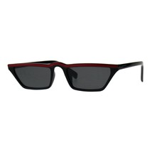 Damen Indie Modische Sonnenbrille Flach Skinny Trapezoid Rahmen UV 400 - £8.86 GBP