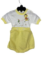 Sterntex Vintage 1970s Baby Infant Outfit Size 9 Months Yellow Romper - £9.34 GBP