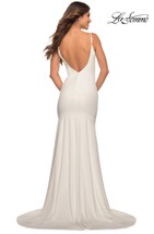La Femme Womens Mermaid Dress Gown Off White Backless Sleeveless Formal ... - £144.61 GBP