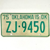 1975 United States Oklahoma Tulsa County Passenger License Plate ZJ-9450 - £14.70 GBP