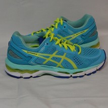 ASICS Gel-Kayano 22 Running Shoes Ice Blue/Flash Yellow Women&#39;s US 8 T597N - £34.72 GBP