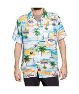 Corona Extra Bahama Beach Day Hawaiian Button Up Shirt White - £38.29 GBP+