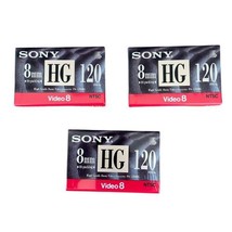 x3 Sony 8mm HG 120 106m High Grafr 8mm Video Cassette P6-120HG NOS SEALED - £23.35 GBP