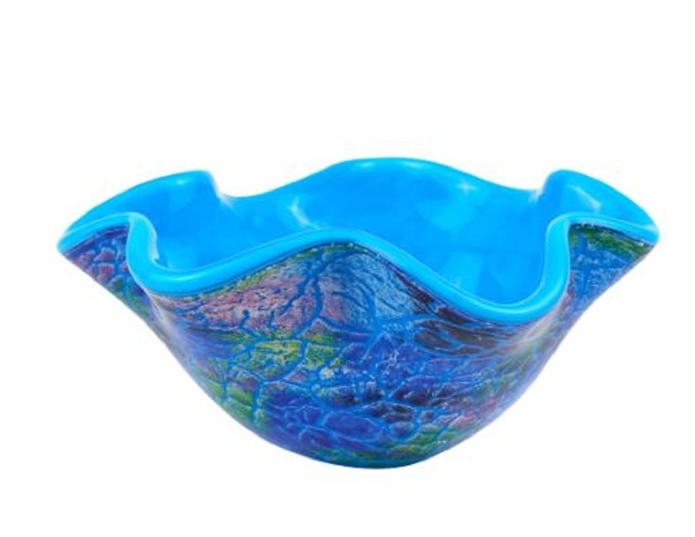 Primary image for Abstract Multi Color Glass Centerpiece Bowl