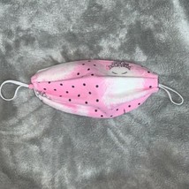 One Size Fabric Washable Reversible Face Mask Princess Kitty Cat Pink Black Dots - £9.59 GBP