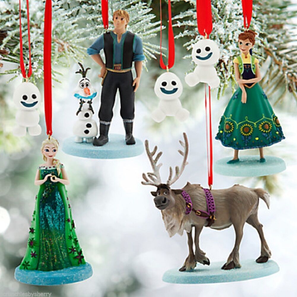 Disney Store Frozen Fever Ornament Set Anna Elsa Olaf Sevn Kristoff New 2015 - $199.95