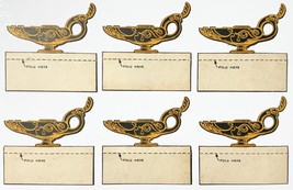 Vintage Genie Lamp Paper Name Holder Place Card LOT Of 6 1930s USED Antique - £14.22 GBP