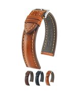 Hirsch Lucca Leather Watch Strap - Brown - L - 24mm / 20mm - Shiny Silve... - $152.99