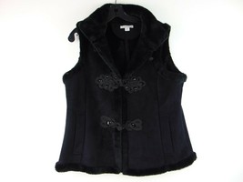 Coldwater Creek Black Polyester Faux Lined Vest Size M - $29.69