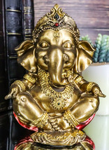 Vastu Hindu Elephant God Baby Ganesha Ganapati Sitting In Meditation Figurine - £15.97 GBP