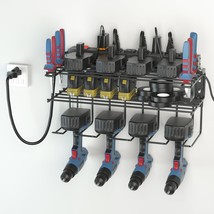 Heavy Duty Tool Organizer With Charging Station, 3 Layers Garage, 4 Power Drill - $38.98