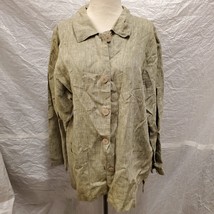 Hot Cotton by Marc Ware Women&#39;s Green Button-Up Blouse, Size M - $34.64