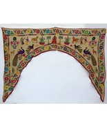 Vintage Door Valance Window Decor Wall Hanging Hand Embroidered 84 x 60 ... - £89.55 GBP