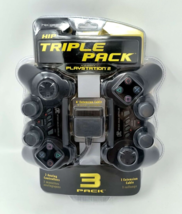 PlayStation 2 Wired Controllers by Hip Gear Pack of 2 LM537 Brand New - $34.55
